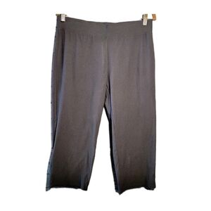Eileen Fisher Gray Stretch Crepe Slim Crop Pant Size M Designer Classic Casual